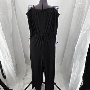 76-22 Lane Bryant Black Removeable Spaghetti strap wide-leg jumpsuit Size 14/16